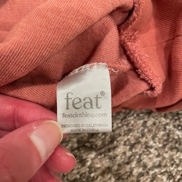 Feat Rust Colored Blanket Blend Hoodie & Shorts Set Size XL - Picture 10 of 14